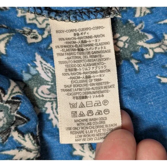 Free People Size L Blouse La Bamba Floral Paisley Baby Doll Y2K Boho Whimsigoth - Picture 8 of 10